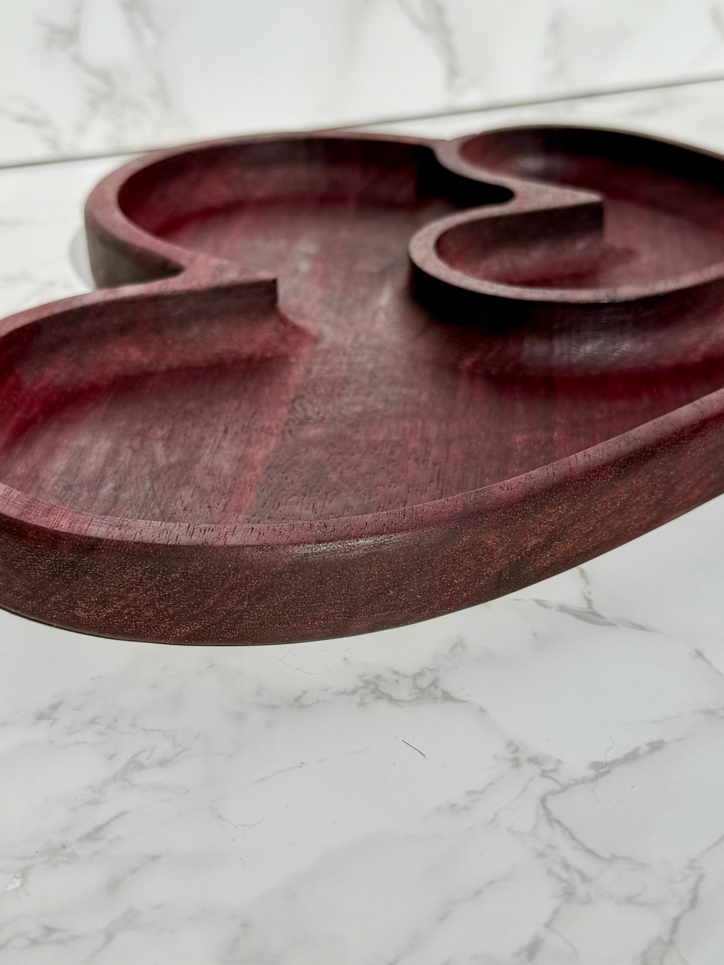 Double Heart Tray made from Purple Heart 10"W x 9"L