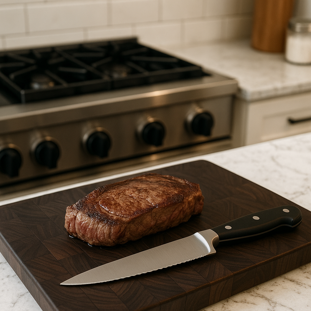 Premium Walnut End Grain Cutting Board – Handcrafted & Durable- Free Stand