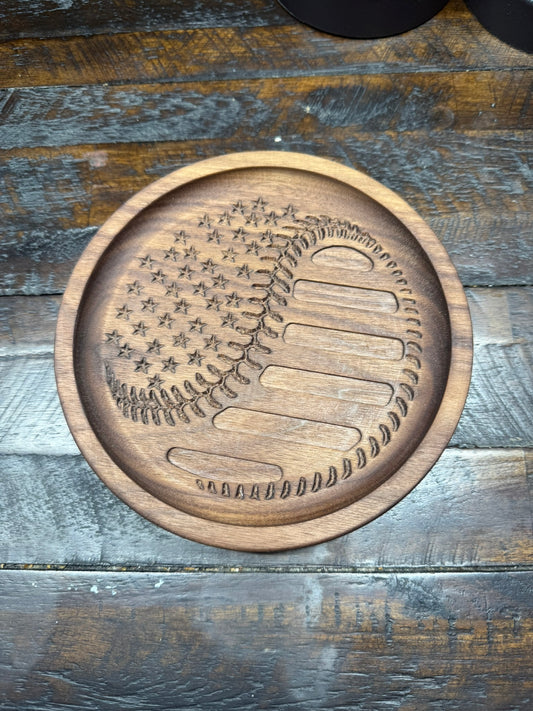 Stars and stripes baseball tray