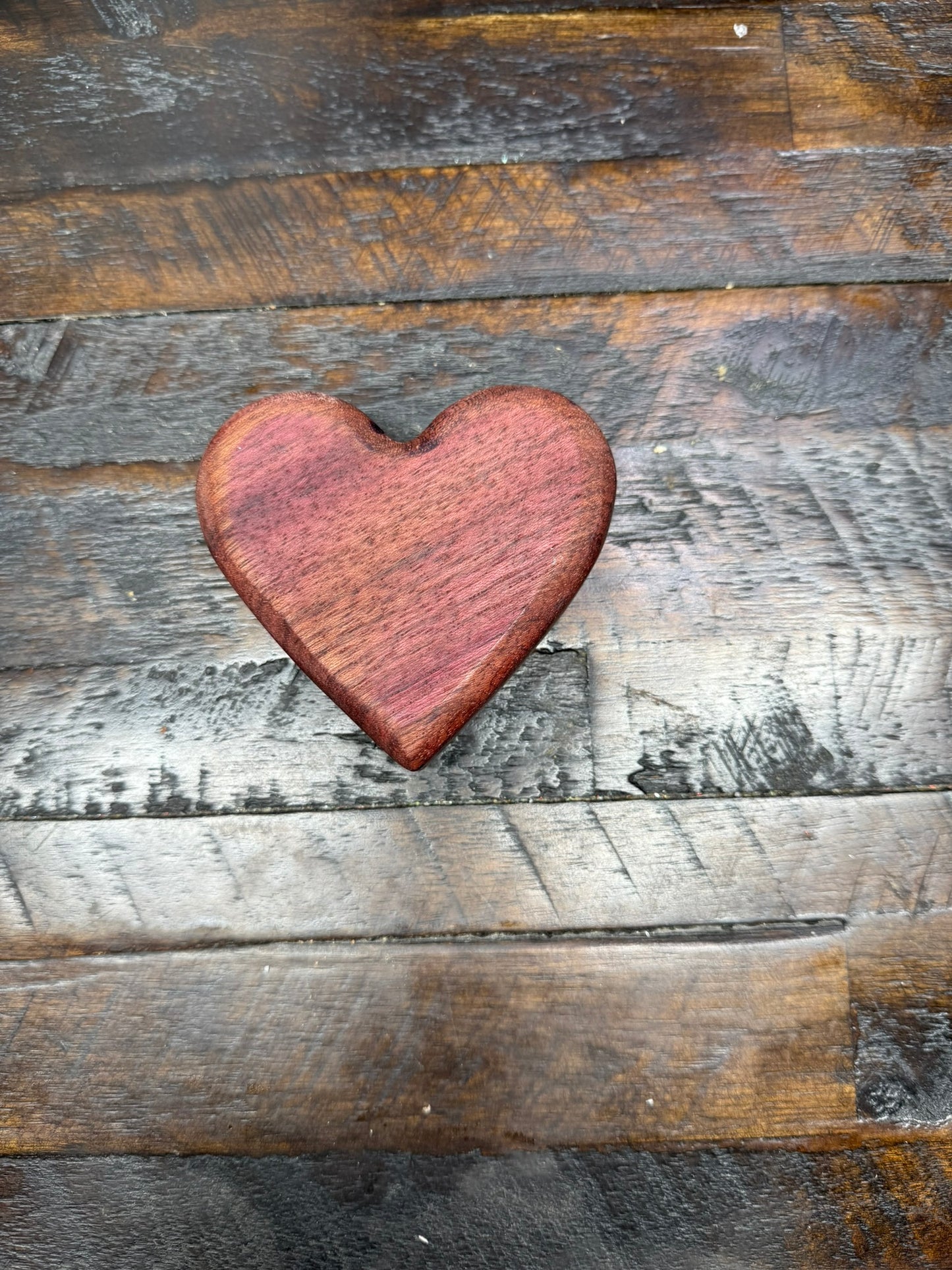 Purple Heart Wooden Heart Jewelry holder