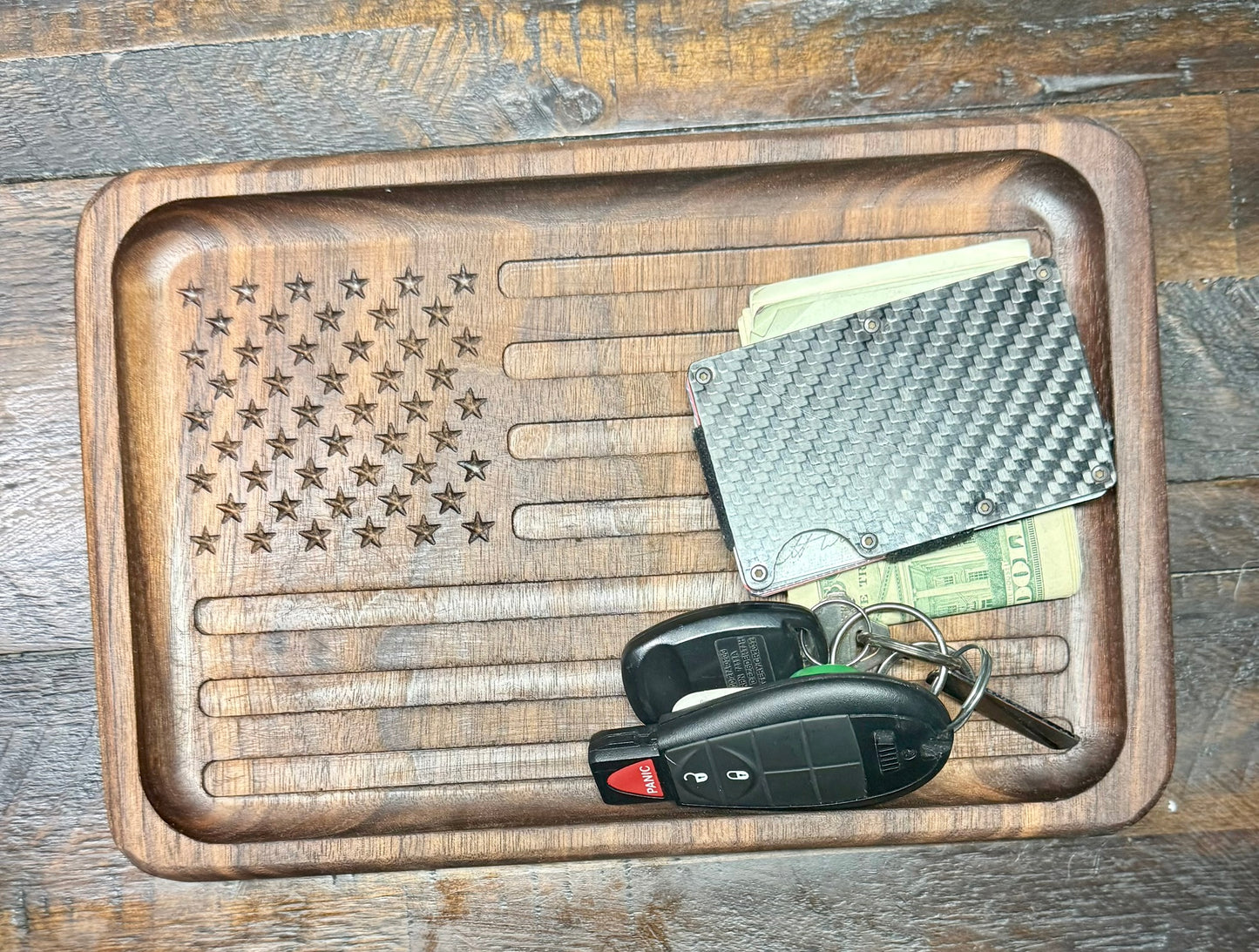 Black Walnut American Flag tray- Large