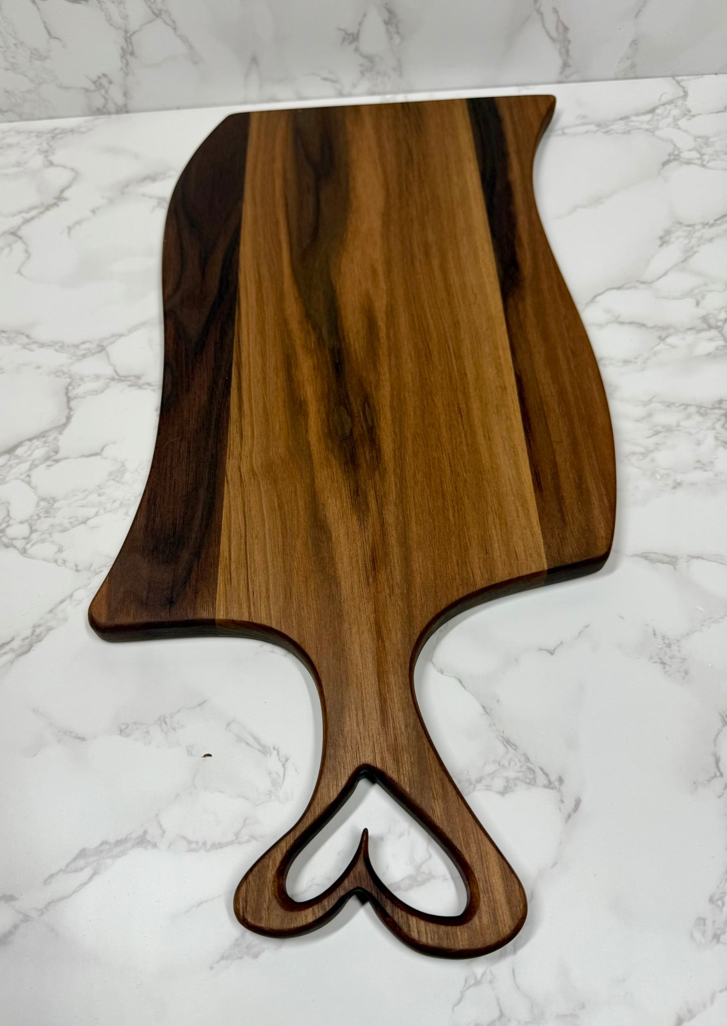 Black Walnut Heart Handle Charcuterie Board