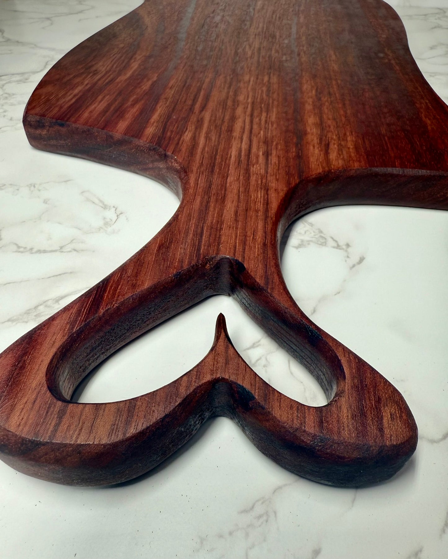 Purple Heart- Heart Handle Charcuterie Board