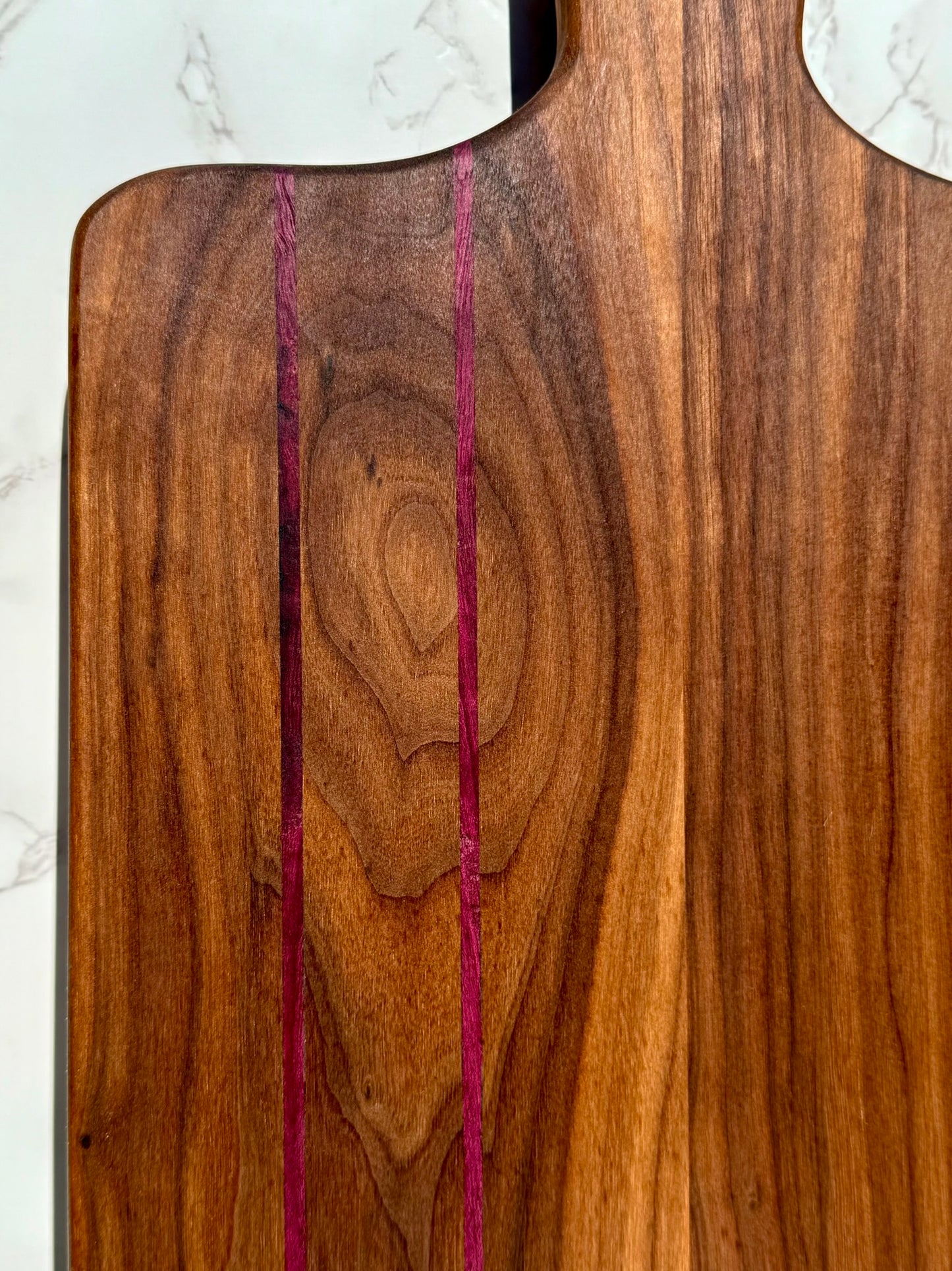 Black Walnut w/ Purple Heart stripes Charcuterie Board 17"L x 10"W