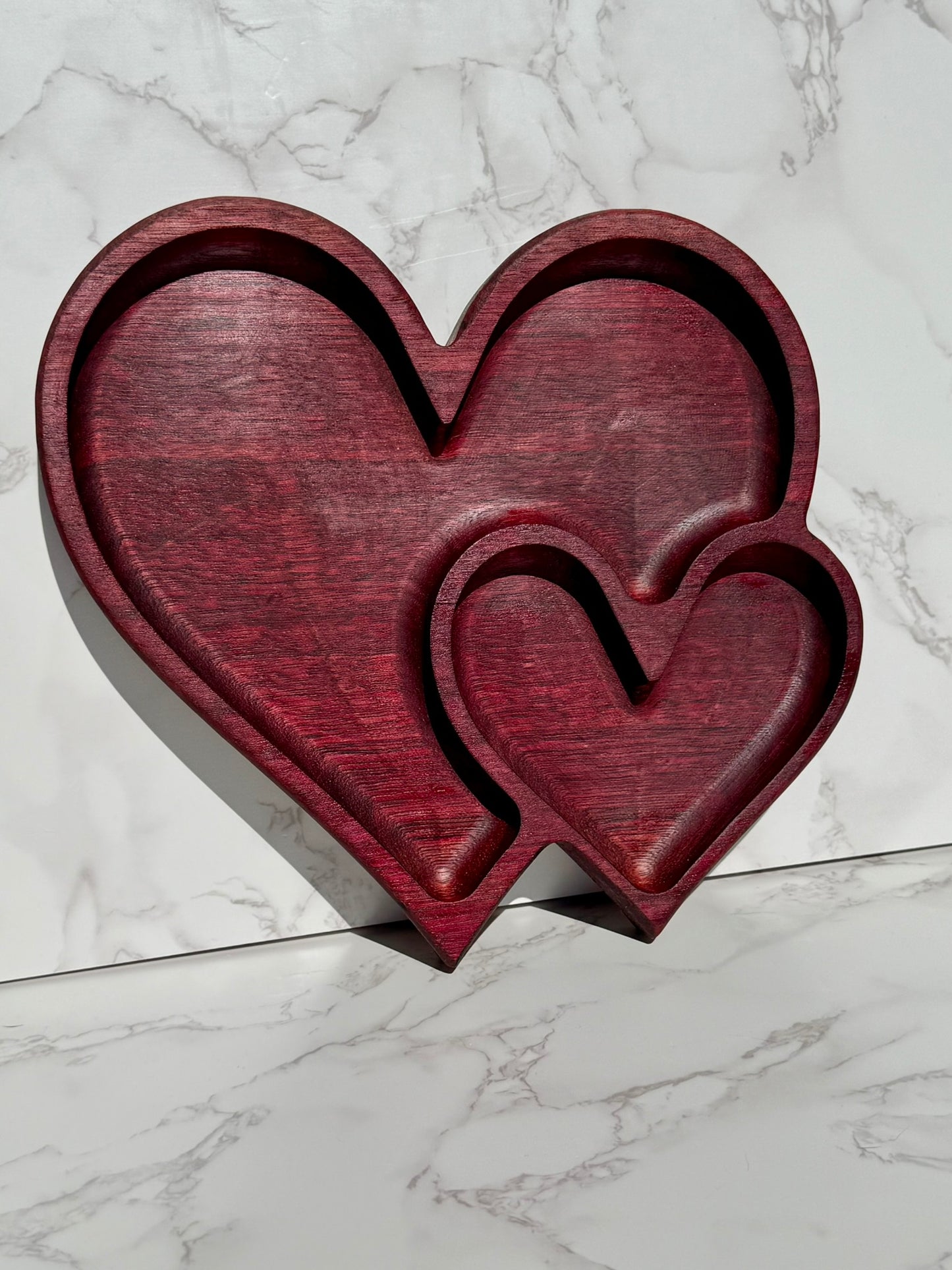 Double Heart Tray made from Purple Heart 10"W x 9"L
