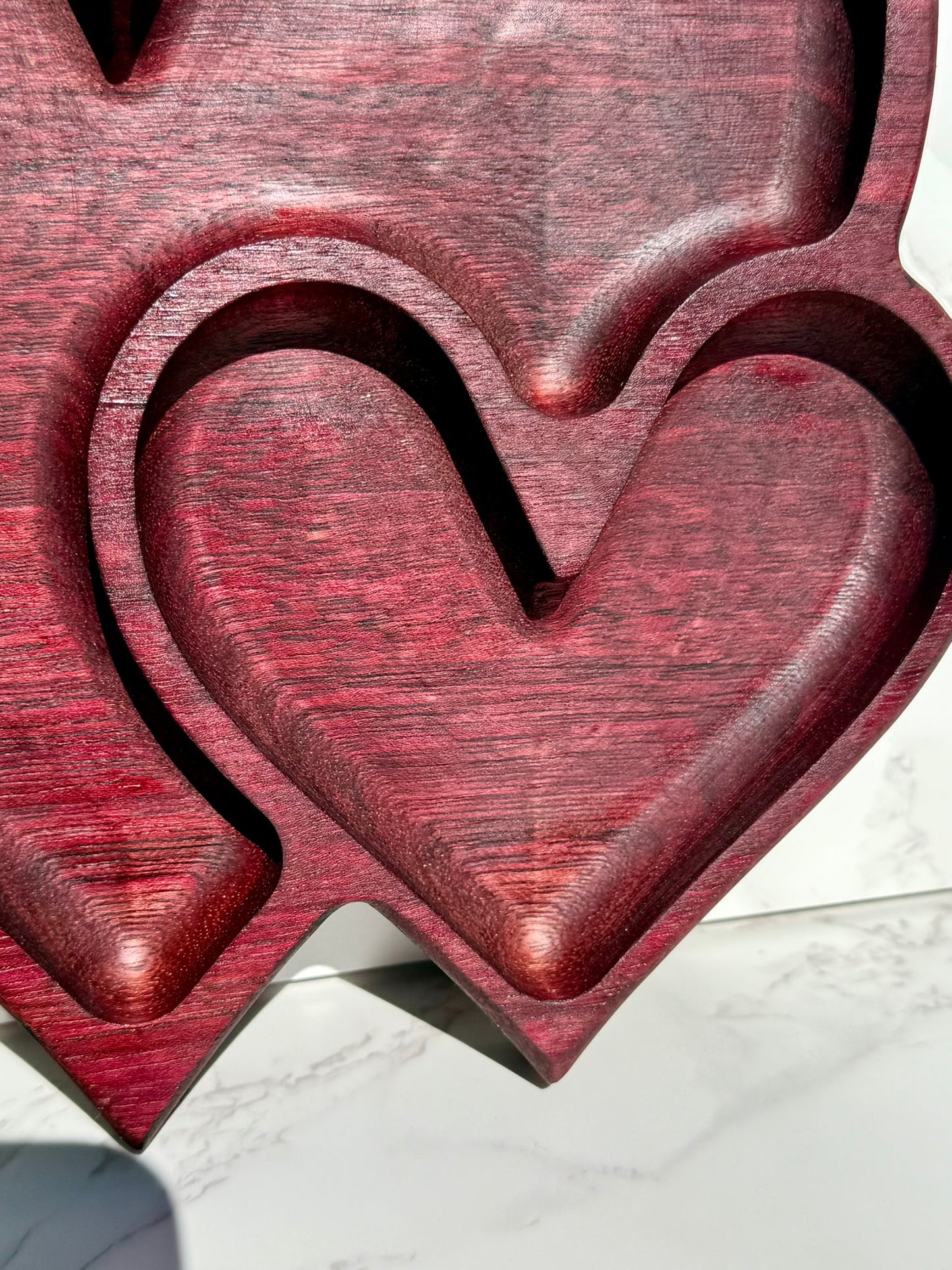 Double Heart Tray made from Purple Heart 10"W x 9"L