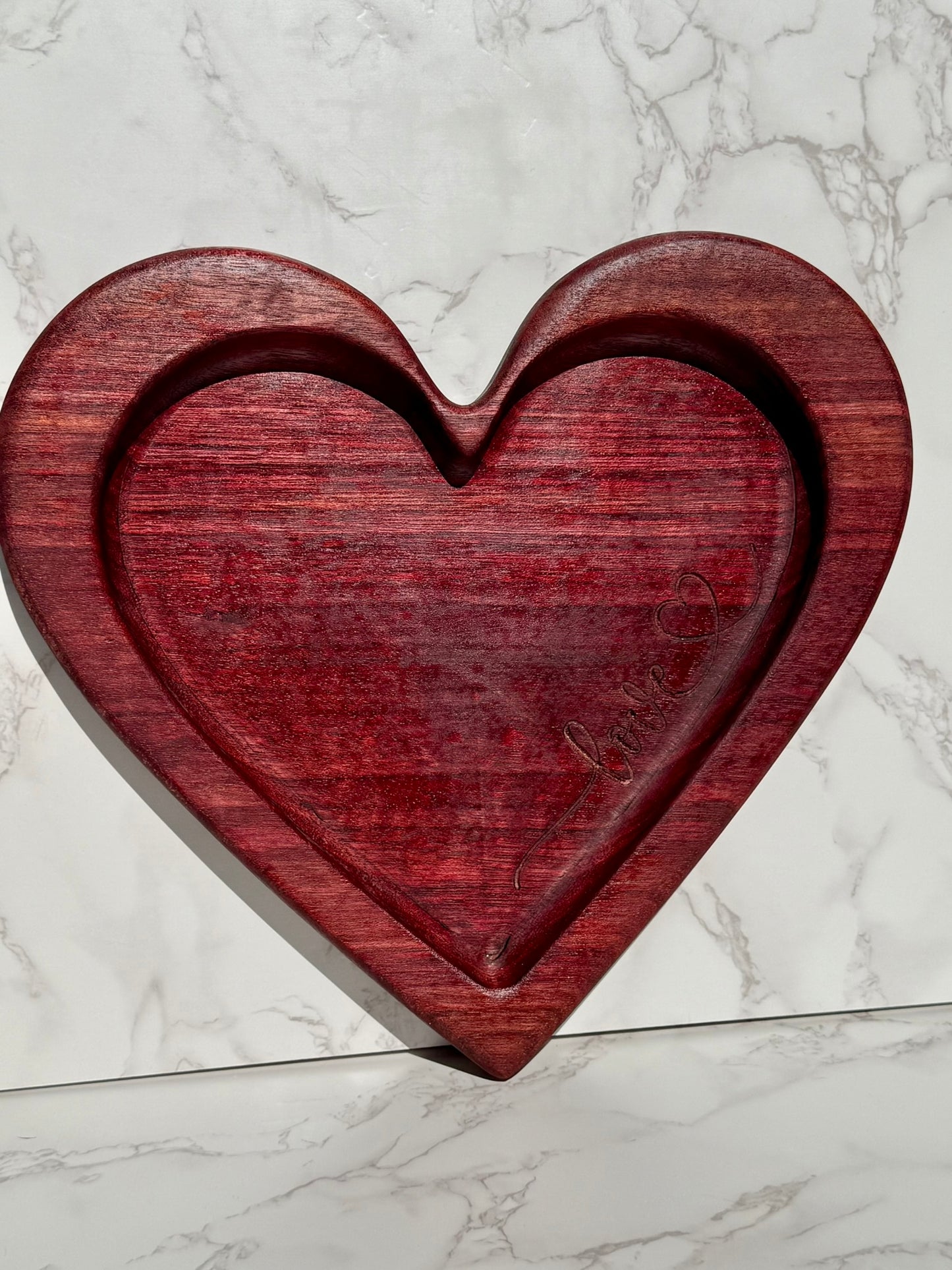 Large Purple Heart tray 12"W x 11"L