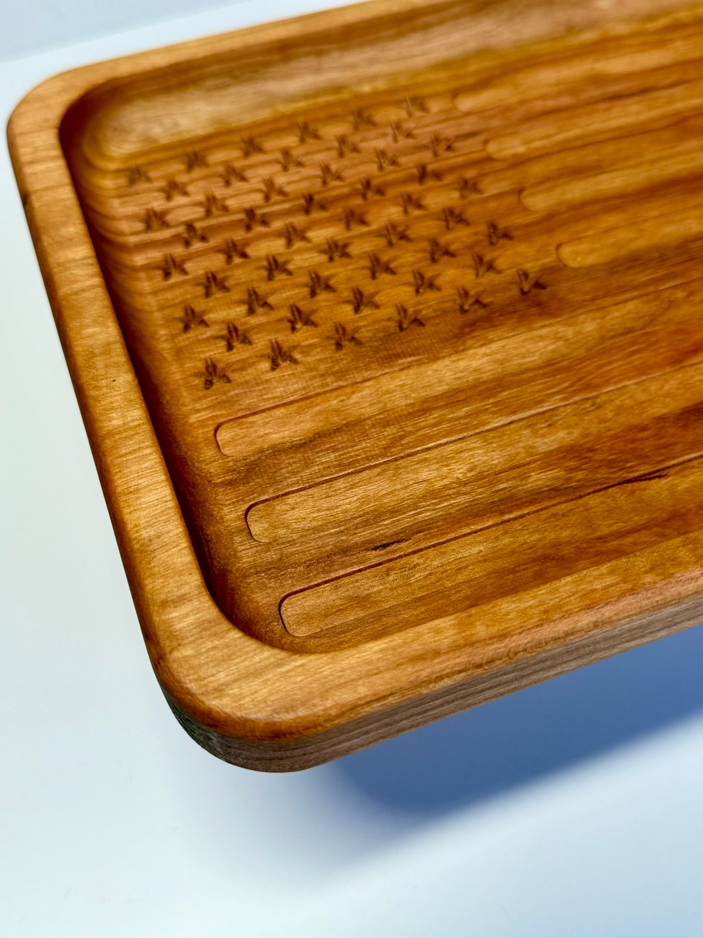 Large American Flag Tray- Cherry Wood