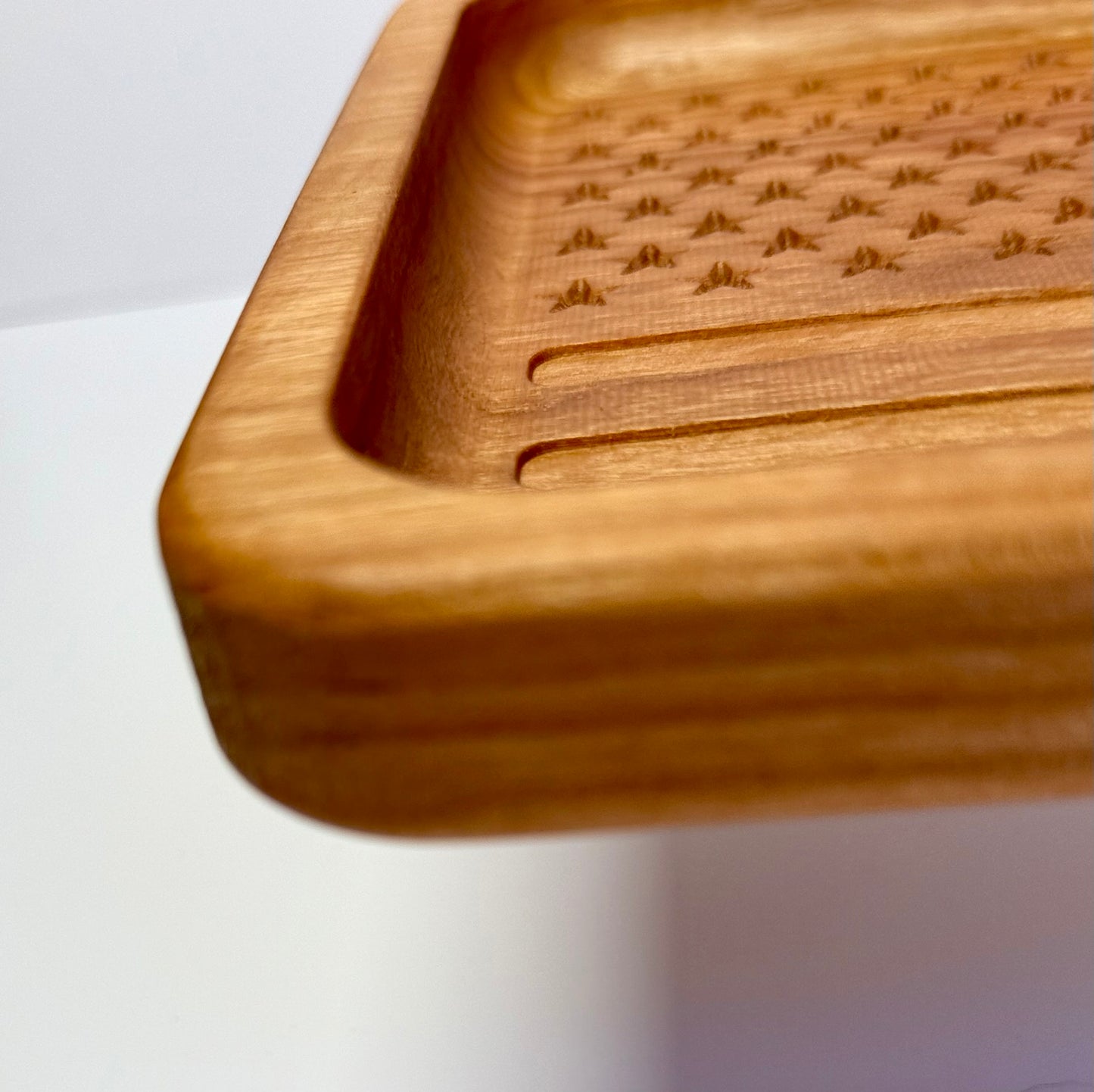 Large American Flag Tray- Cherry Wood