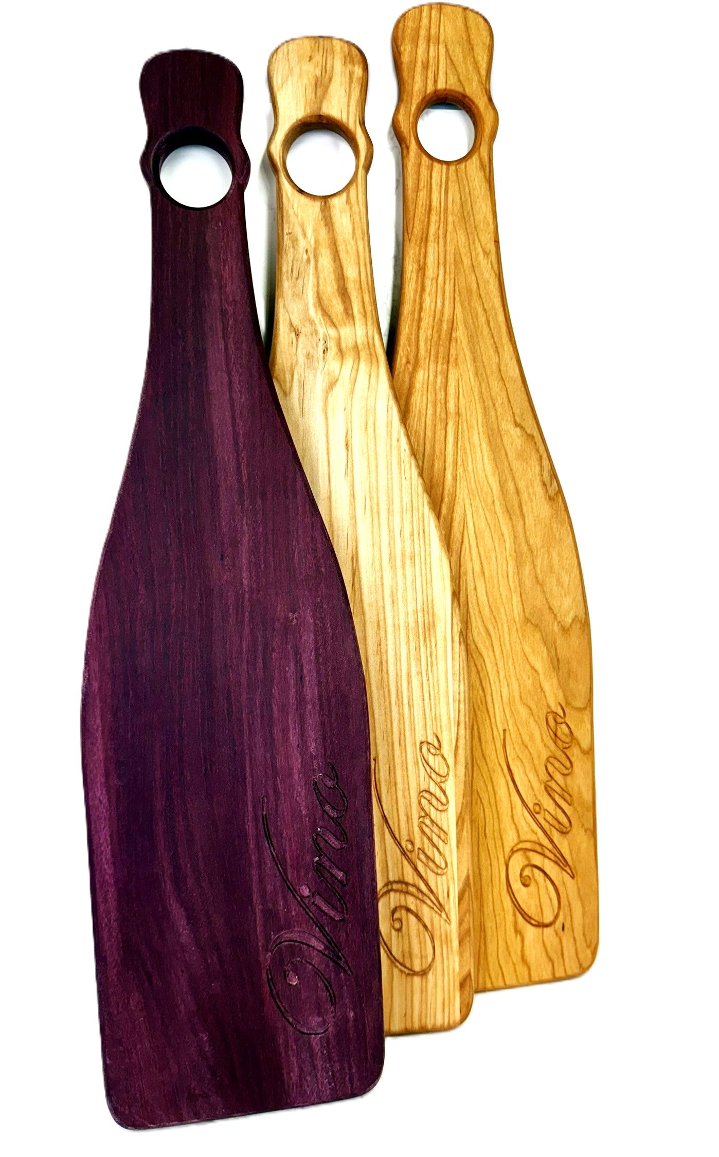 Wine Bottle Shaped Charcuterie Board- Purple Heart Hardwood