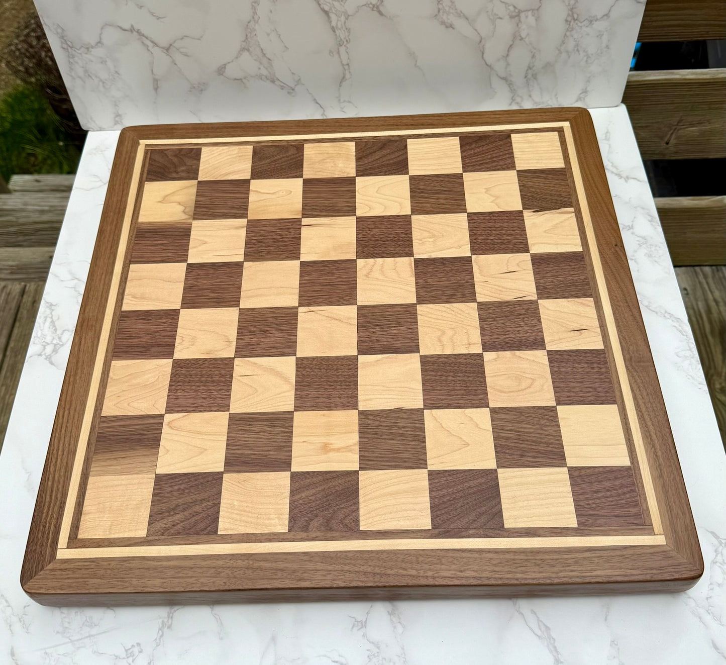 Black Walnut and Maple Chess Board- Handmade