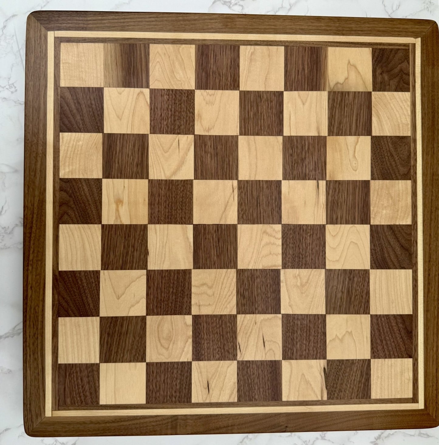 Black Walnut and Maple Chess Board- Handmade